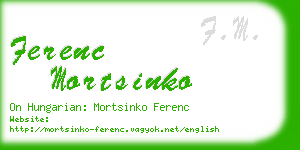 ferenc mortsinko business card